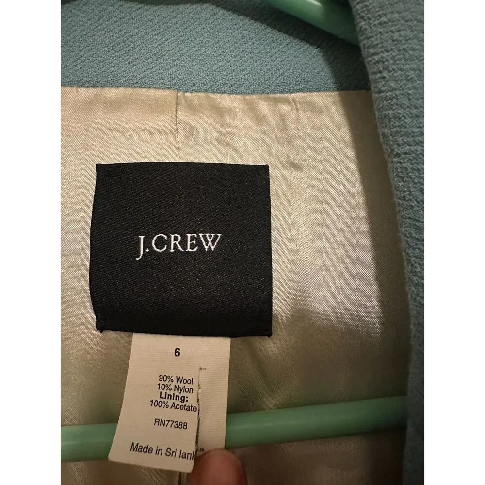 J. Crew Lady Day Coat Wool Double Breasted Teal Blue Size 6 - Picture 3 of 4